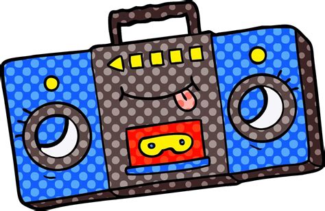 Cartoon Retro Cassette Tape Player 12401860 Vector Art At Vecteezy