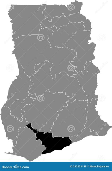 Location Map Of The Central Region Of Ghana Stock Vector Illustration