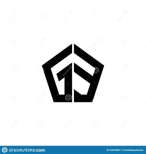 Ge Logo Monogram Geometric Shape Style Stock Vector Illustration Of