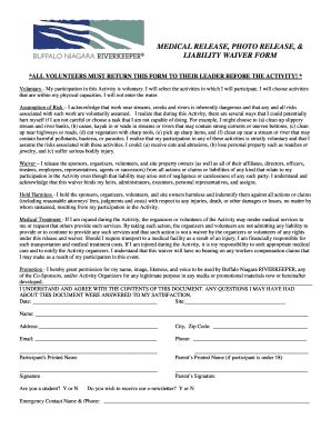 Fillable Online Bnriverkeeper RIVERKEEPER General Waiver Form Buffalo