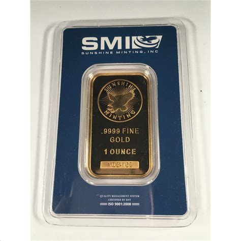 1 Ounce 9999 Fine Gold Bar Sunshine Minting Numbered Proof Property Room