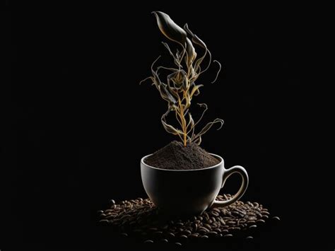 Premium Ai Image Aromatic Cup Of Coffee With Smoke And Beans