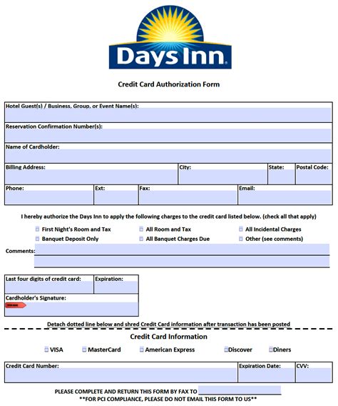 Days Inn Hotel Receipt Template