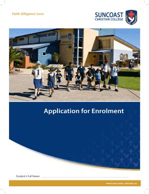 Fillable Online Suncoastcc Qld Edu Application For Enrolment Suncoast