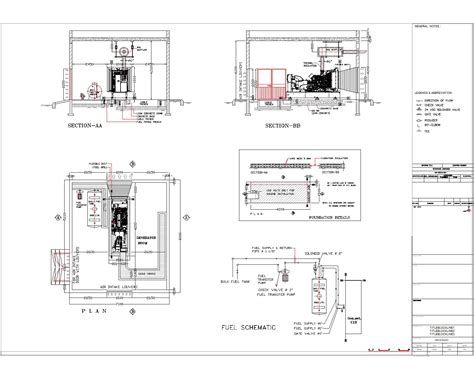 Standard Fire Pump Generator Mechanical Cad Files Dwg