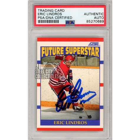 Eric Lindros Score Usa Autograph Rookie Card Psa Dna