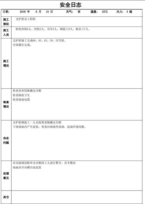 安全日志模板word文档在线阅读与下载免费文档