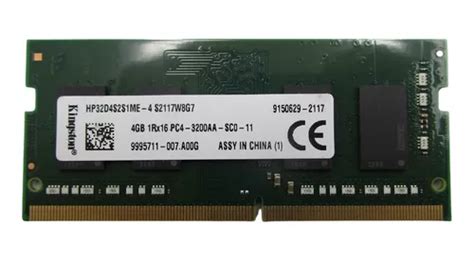 Memoria Ram Kingston 4gb 1rx16 Pc4 3200aa Sc0 11 Ddr4