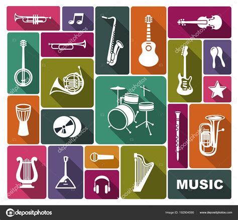 Silhouettes Of Musical Instruments Stock Vector By Klava 192904590