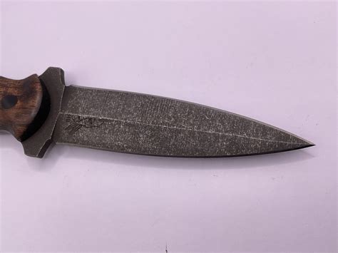 Half Face Blades Combat Dagger Stonewashed Dual Edge Full Koa Carbon