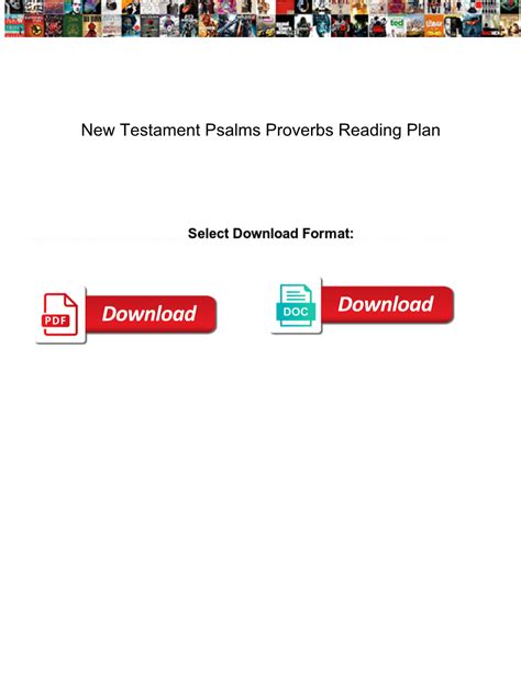 New Testament Psalms Proverbs Reading Plan - DocsLib