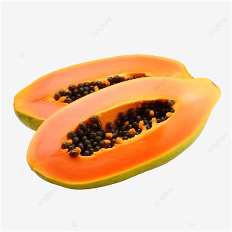 Fresh Papaya Fruit Slices Isolated Papaya Fruit Background Exotic