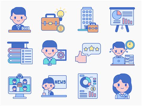 corporate education icon set flat icons