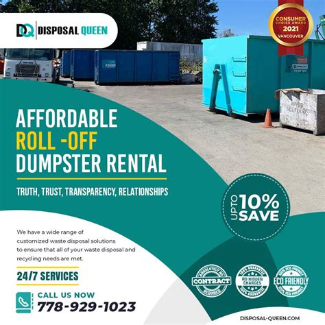 Affordable Roll Off Dumpster Rental Services Vancouver - Disposal Queen