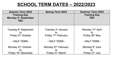 Term Dates — Bartley Green School