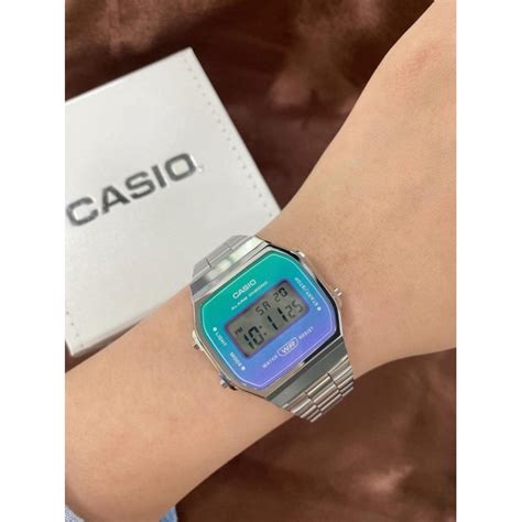 100 Original Casio A168wer 2a Vintage Quartz Digital Chrome Plated