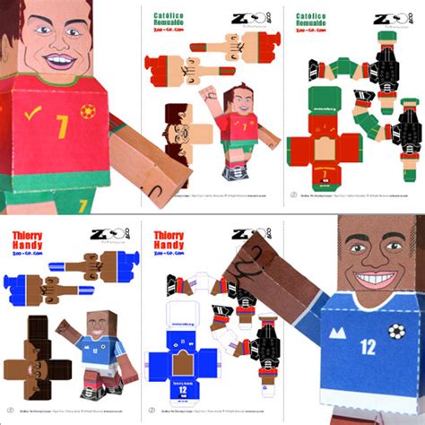 Bonecos Jogadores De Futebol Para Imprimir - FutebolFFV: Bonecos de Papel de jogadores: Kaká, C. Ronaldo, Messi e Henry
