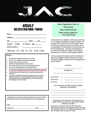 Fillable Online 2020jacadult Registration Form Indd Fax Email Print