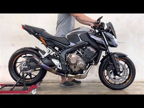 Honda Cb650f Exhaust Sound Firetorch Carbon Taitanuim Slip On YouTube