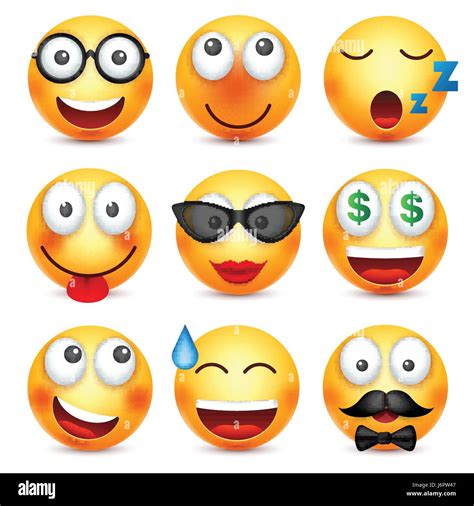 Smiley Mit D Brille L Chelndes Emoticon Gesetzt Gelbes Gesicht Mit