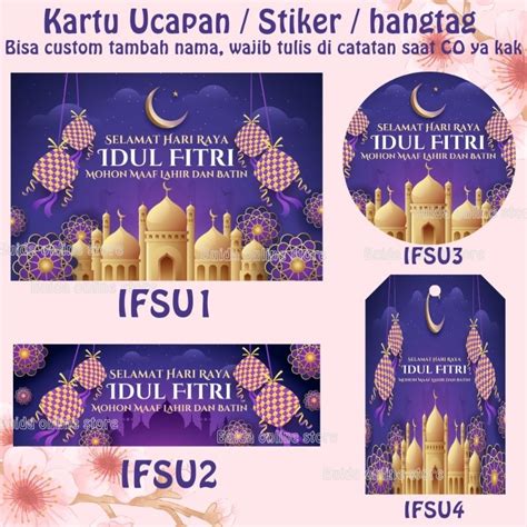 Jual Kartu Ucapan Stiker Hangtag Selamat Hari Raya Idul Fitri Label