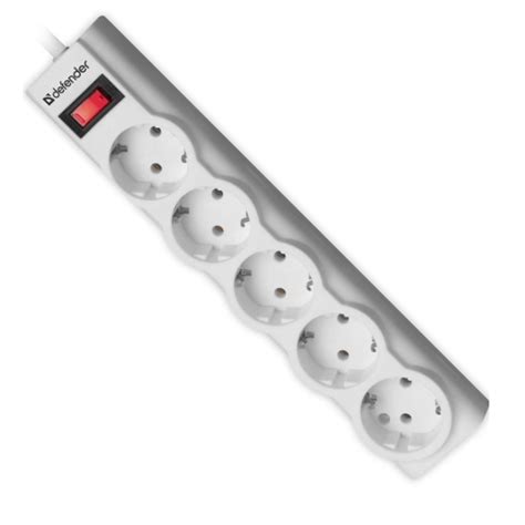 Сетевой фильтр Defender ILS 353, 3,0 м, 5 розеток, выключатель, с ...