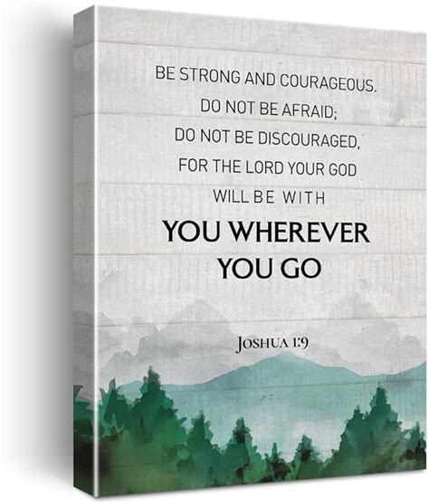 Christian Joshua 19 Be Strong And Courageous Canvas Wall