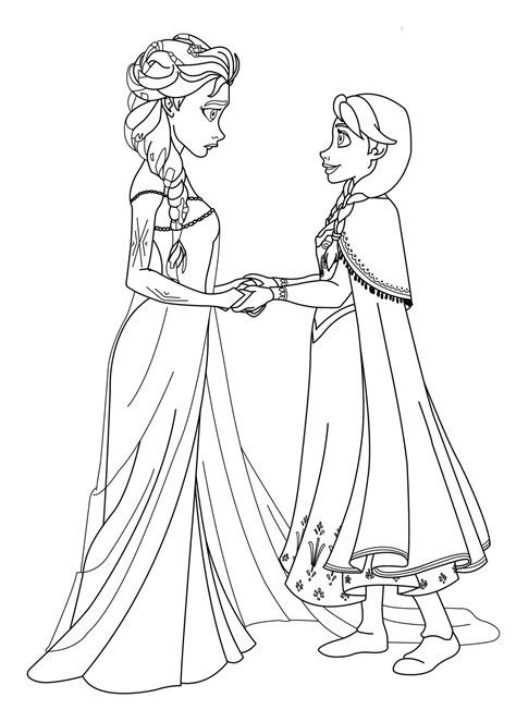 Coloriage Elsa et Anna Disney à imprimer