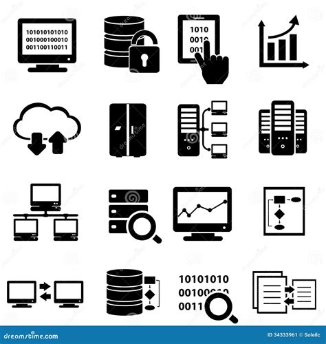 Big data icon set stock vector. Image of analysis, analytics - 34333961