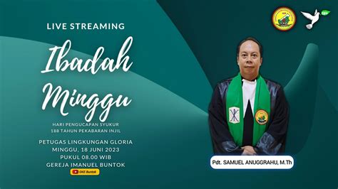 Live Streaming Ibadah Minggu Hari Pengucapan Syukur Tahun Pekabaran