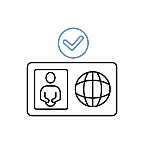 visa concept line icon. Simple element illustration. visa concept ...