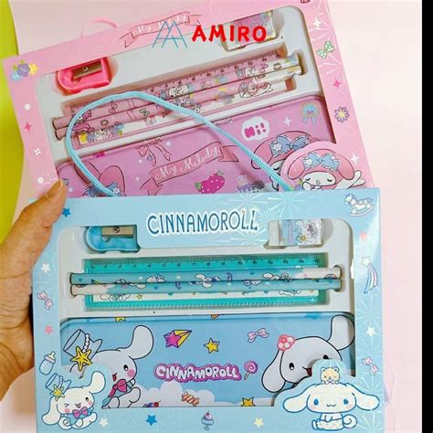 Jual Alat Tulis Set Kotak Pensil Karakter Kuromi Murah Hadiah Lucu