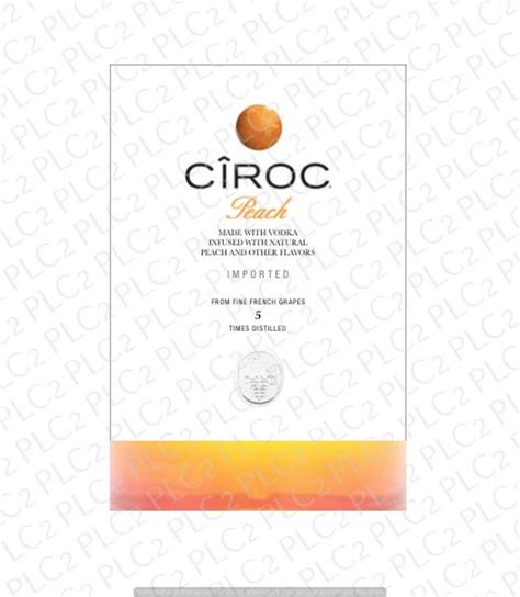 Ciroc Peach Inspired Label Cake Size Image File Instant | Etsy