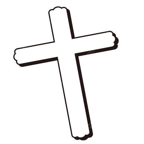 Three Dimensional Cross On The Left Clipart Cross Clipart Line Draft