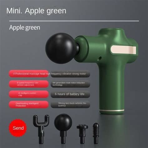 Vert Mini Pistolet De Massage Lcd Cran Tactile Vitesses