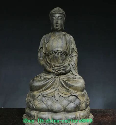 19 6 VIEUX Bouddha Shakyamuni en bronze tibétain EUR 1 434 00