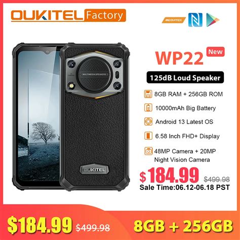 Oukitel WP22 Robuuste Telefoon 8Gb 256Gb 10000 Mah 6 58 Fhd