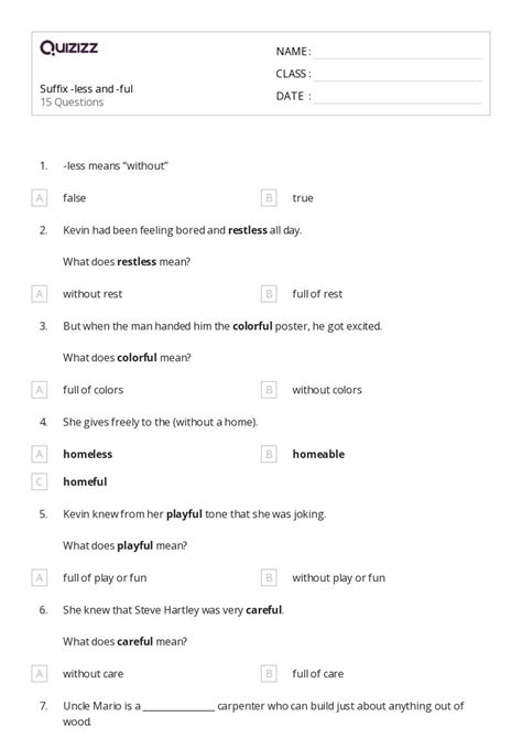 Subtraction And Patterns Of One Less Worksheets For Nd Year On