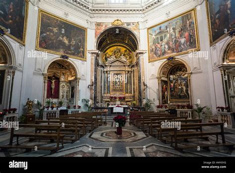 Rome. Italy. Interior of the church of Santa Maria della Pace Stock ...