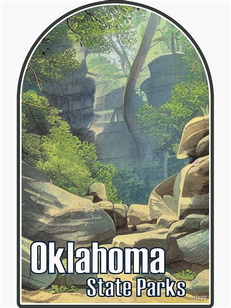 Oklahoma State Parks Illustration Sticker For Sale By Dzzt Redbubble