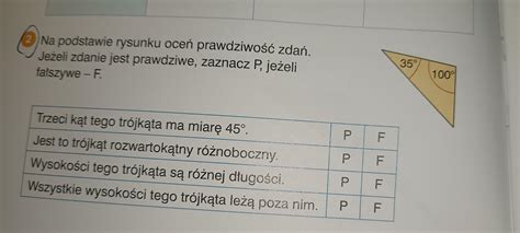 Na Podstawie Rysunku Oce Prawdziwo Zda Je Eli Zdanie Jest