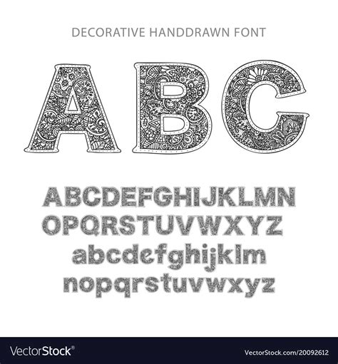 Ornate decorative font Royalty Free Vector Image