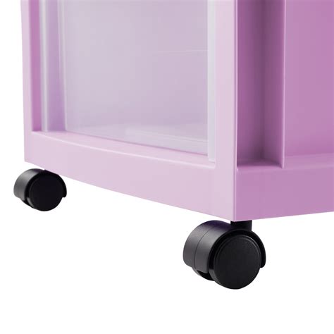 Mainstays Medium 3 Drawer Plastic Cart With Wheels In Lilac Bud