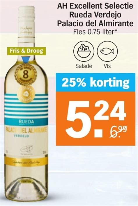 Excellent Selectie Rueda Verdejo Palacio Del Almirante 0 75L Aanbieding