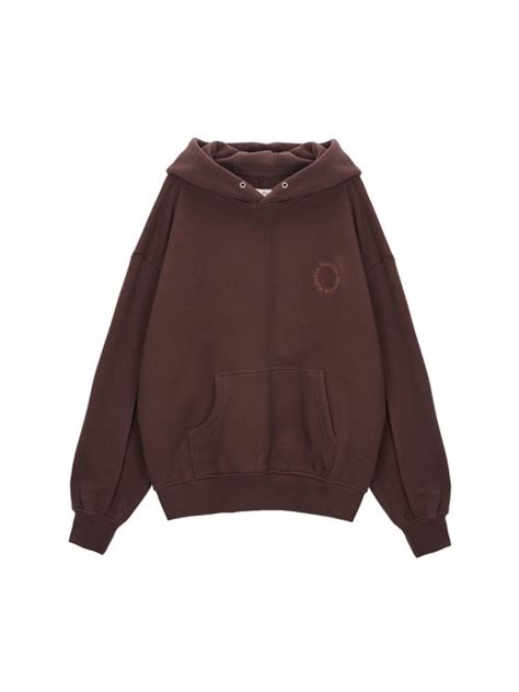 MUSINSA MATIN KIM OBLIQUE POCKET HOODY IN BROWN