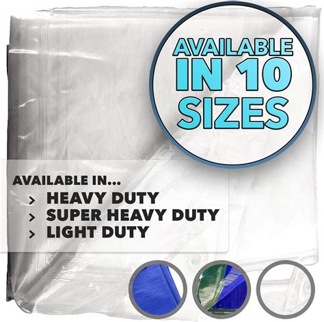 Amazon 7ftX8ft Clear Tarps Heavy Duty PVC Vinyl 14 Mil Thick