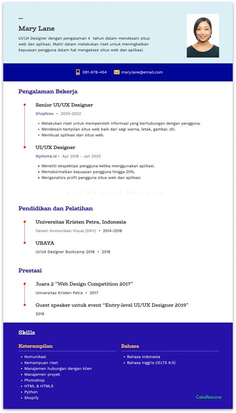 Contoh Cv Ui Ux Designer Serta Tips Cara Membuatnya Cakeresume