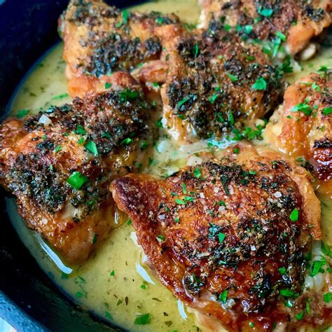 Crispy Herb Braised Chicken Thighs Dining By Kelly