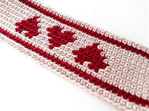 Tapestry Crochet Bookmark With Hearts Free Pattern