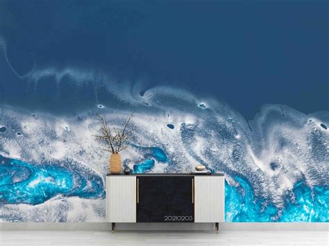 3d Abstract Blue Marble Texture Wall Mural Wallpaper Lqh 23 Jessartdecoration